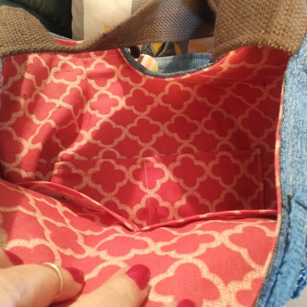 3043 Jeaniemade Scrapbags Large Jean Cross Body Bag - Picture 7 of 8